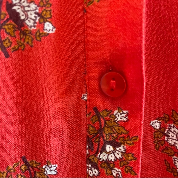 Lucky Brand Red Floral Button Down Mini Dress - Picture 4 of 4